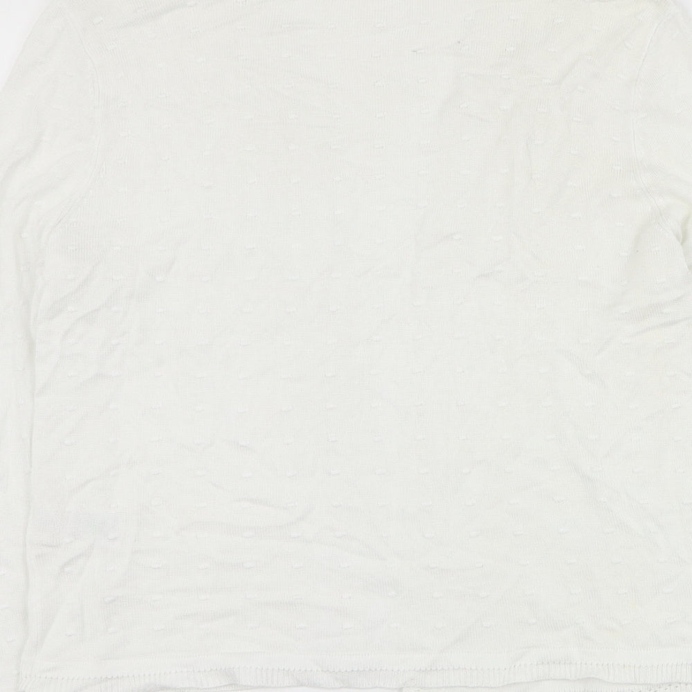 Matalan Womens Ivory V-Neck Viscose Cardigan Jumper Size 12