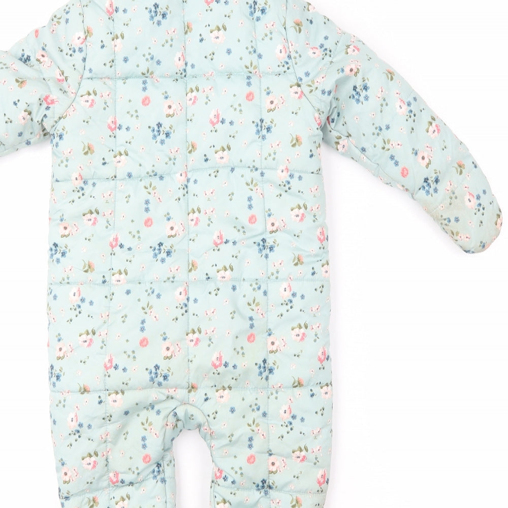 Primark Baby Multicoloured Floral Quilted Snowsuit Size 9-12 Months