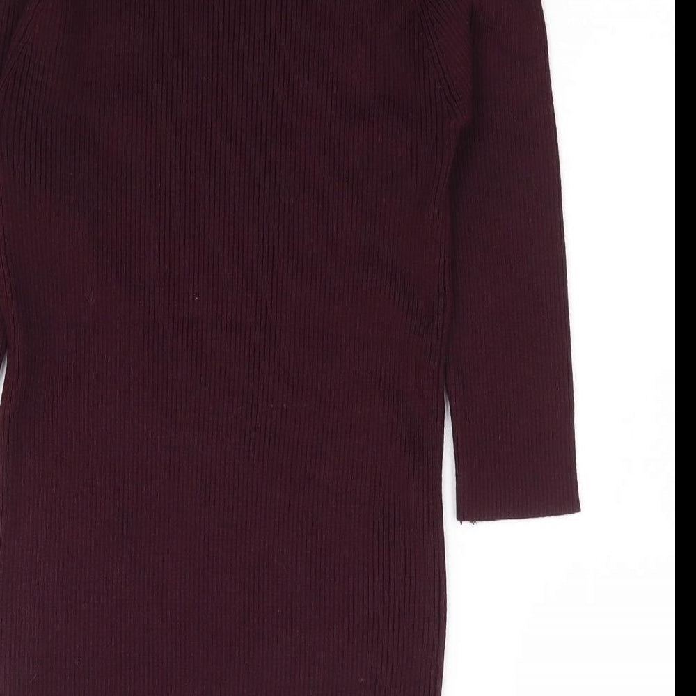 Jon & Anna Womens Purple Scoop Neck Cotton Pullover Jumper Size XL - Ribbed