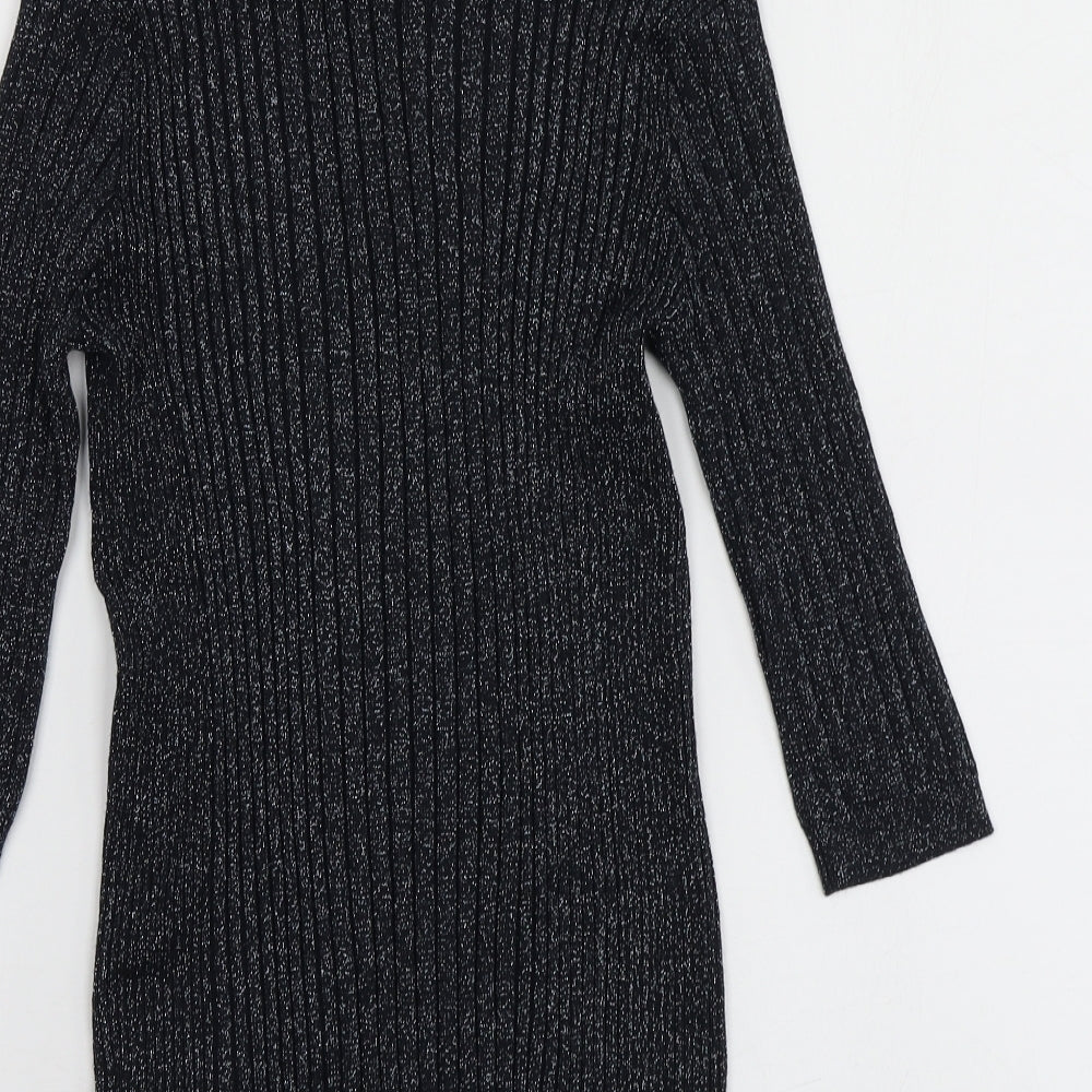Atmoshpere Womens Black High Neck Viscose Pullover Jumper Size 10