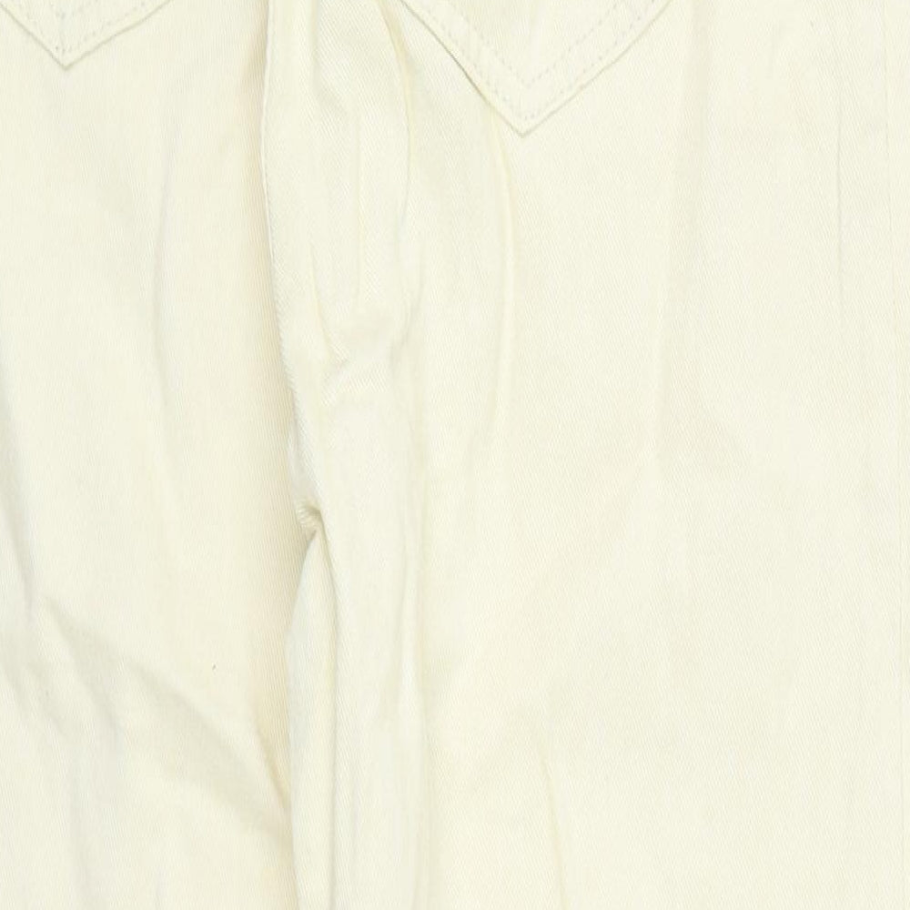 SheIn Womens Yellow Cotton Straight Jeans Size L L29 in Regular Zip
