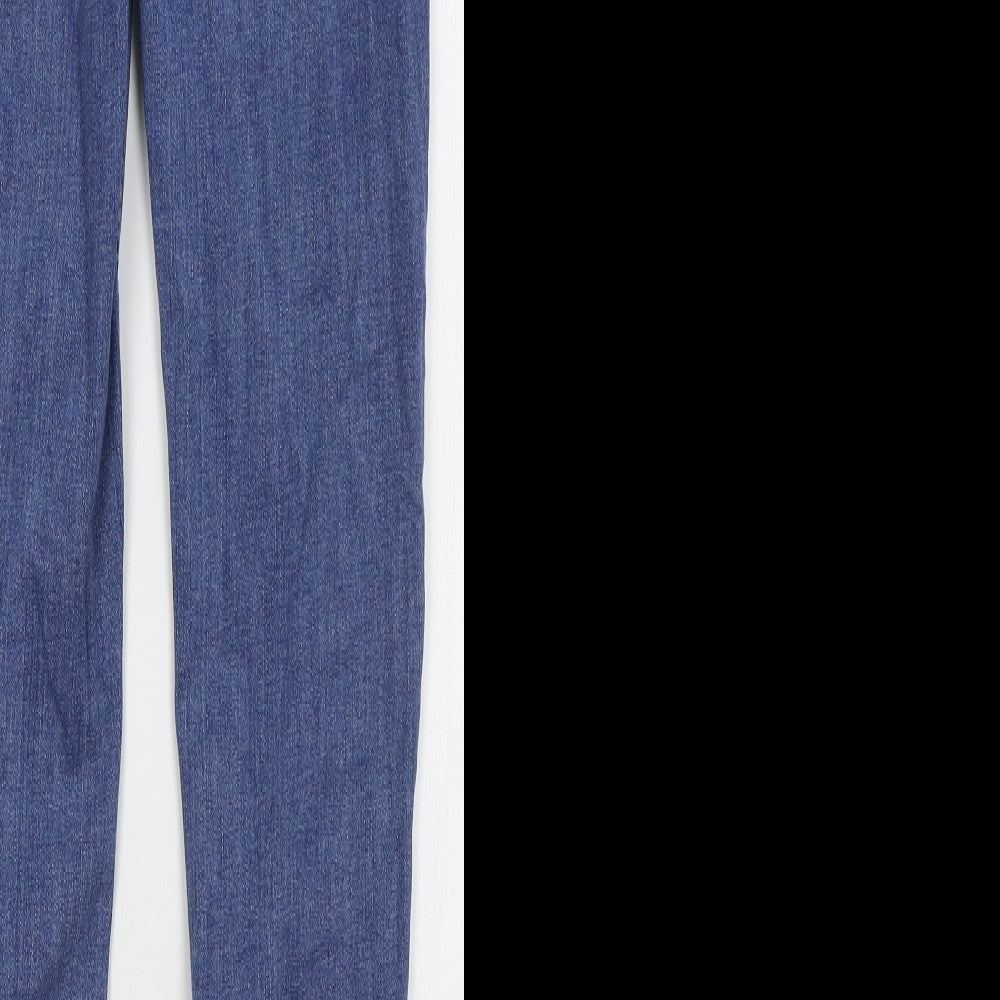Marks and Spencer Womens Blue Cotton Skinny Jeans Size 26 in L27 in Regular Button