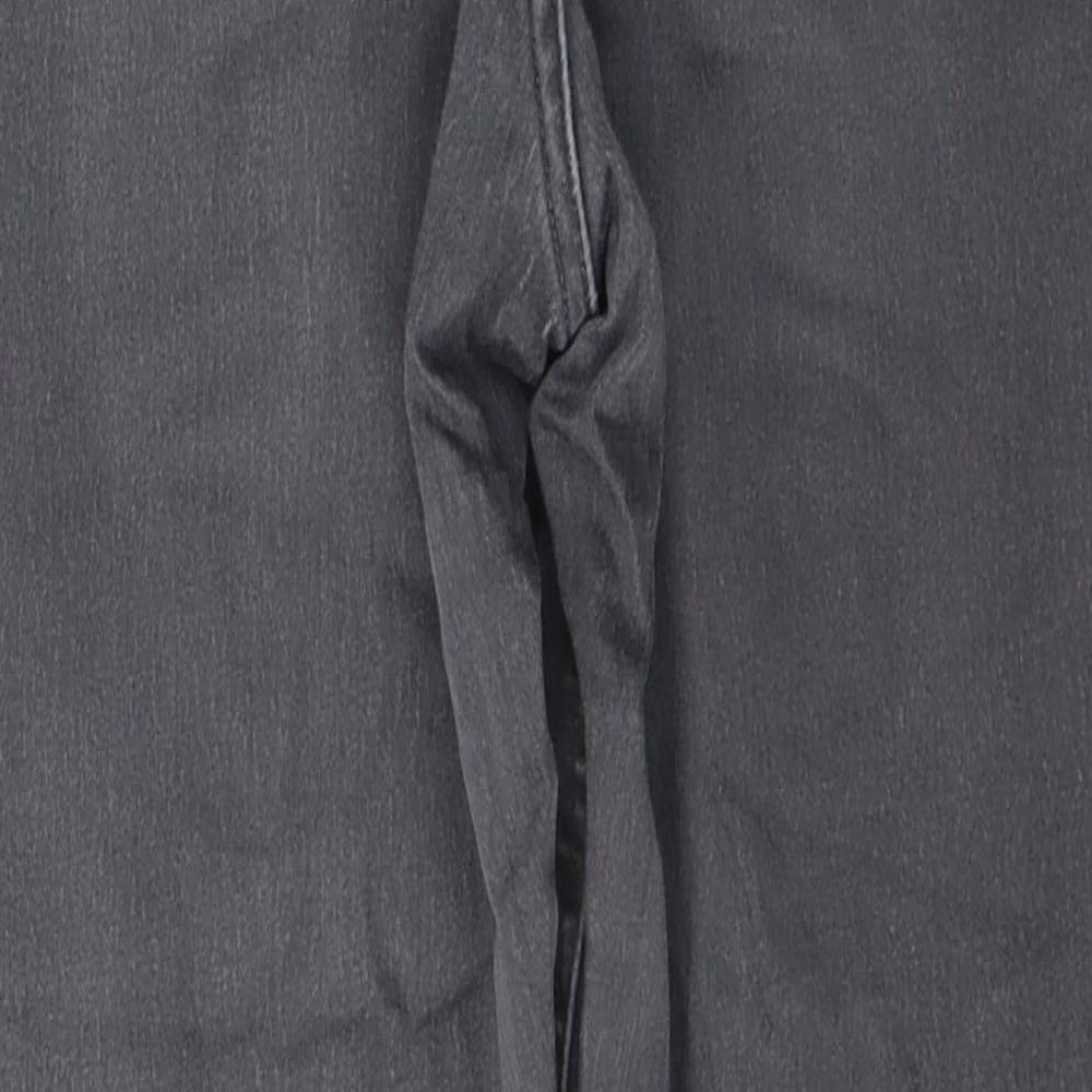 Marks and Spencer Womens Grey Cotton Skinny Jeans Size 14 L28 in Regular Button