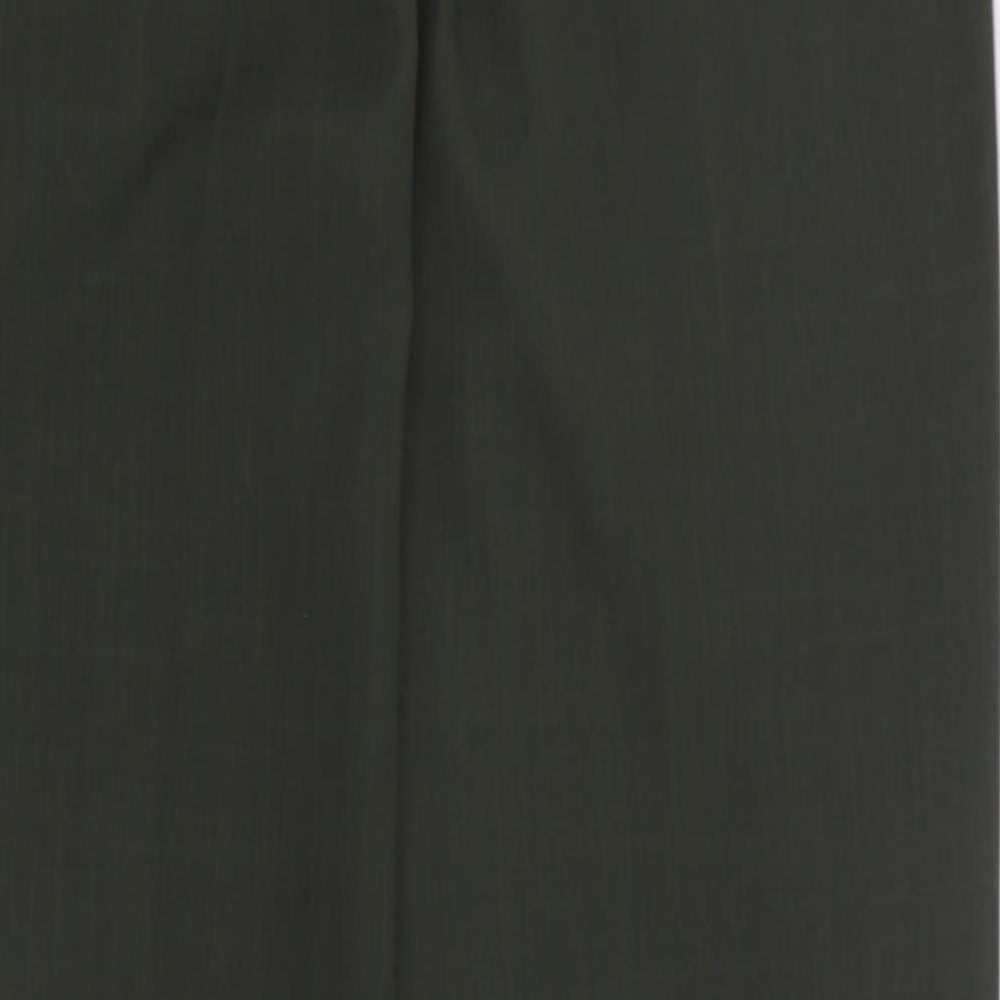 Select Womens Green Polyester Dress Pants Trousers Size 14 L32 in Regular Zip