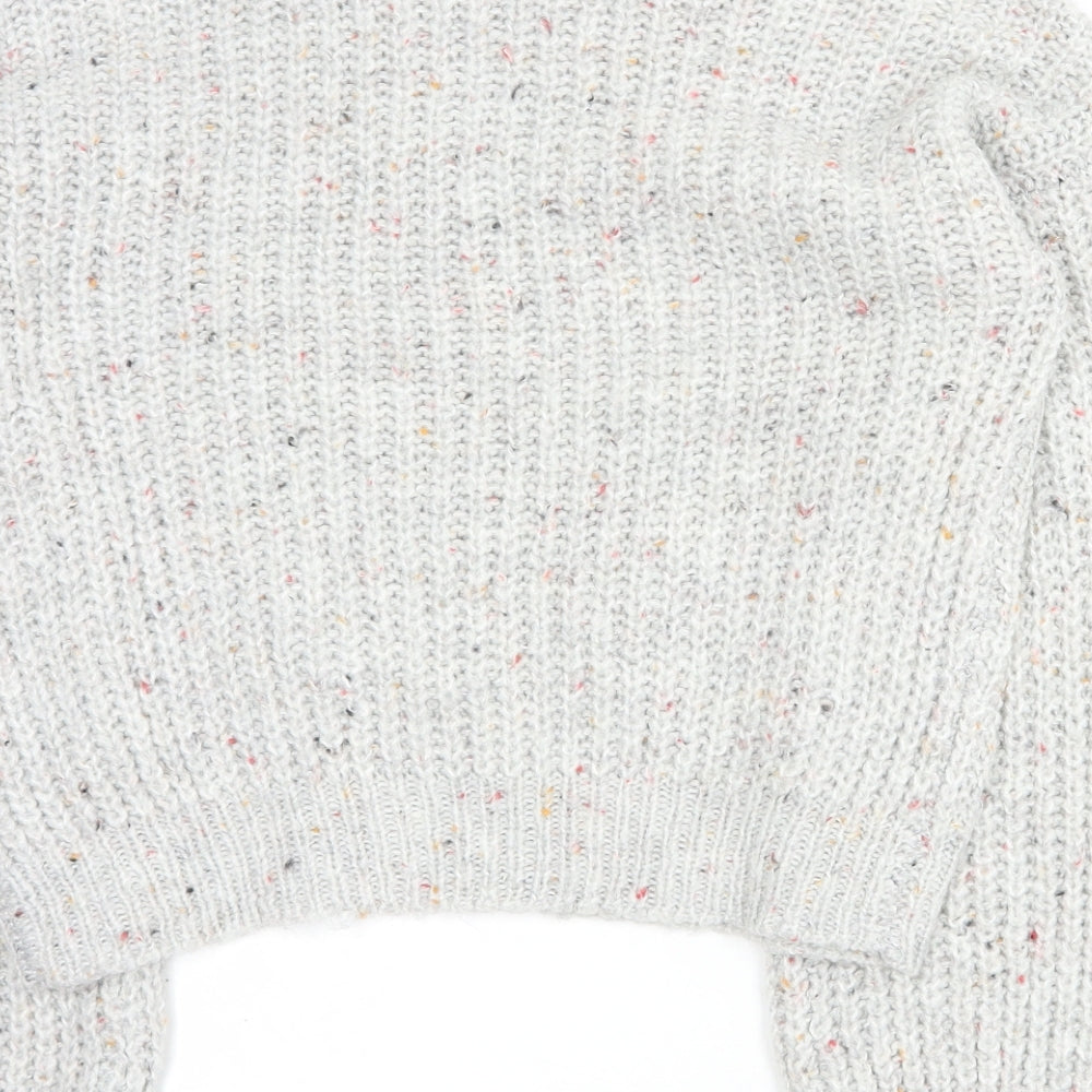 Primark Womens Grey Round Neck Acrylic Pullover Jumper Size 2XS