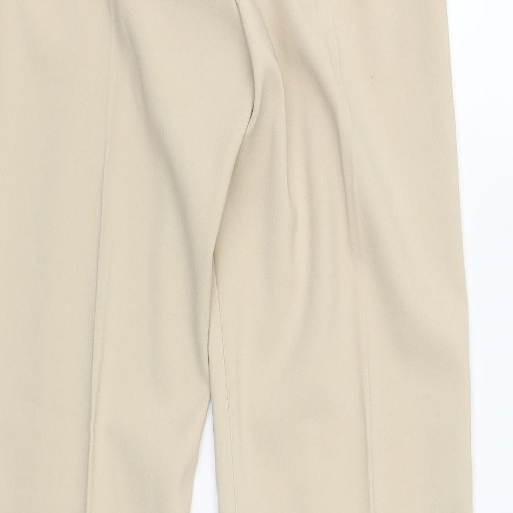 Kit Womens Beige Polyester Trousers Size 12 L30 in Regular Zip