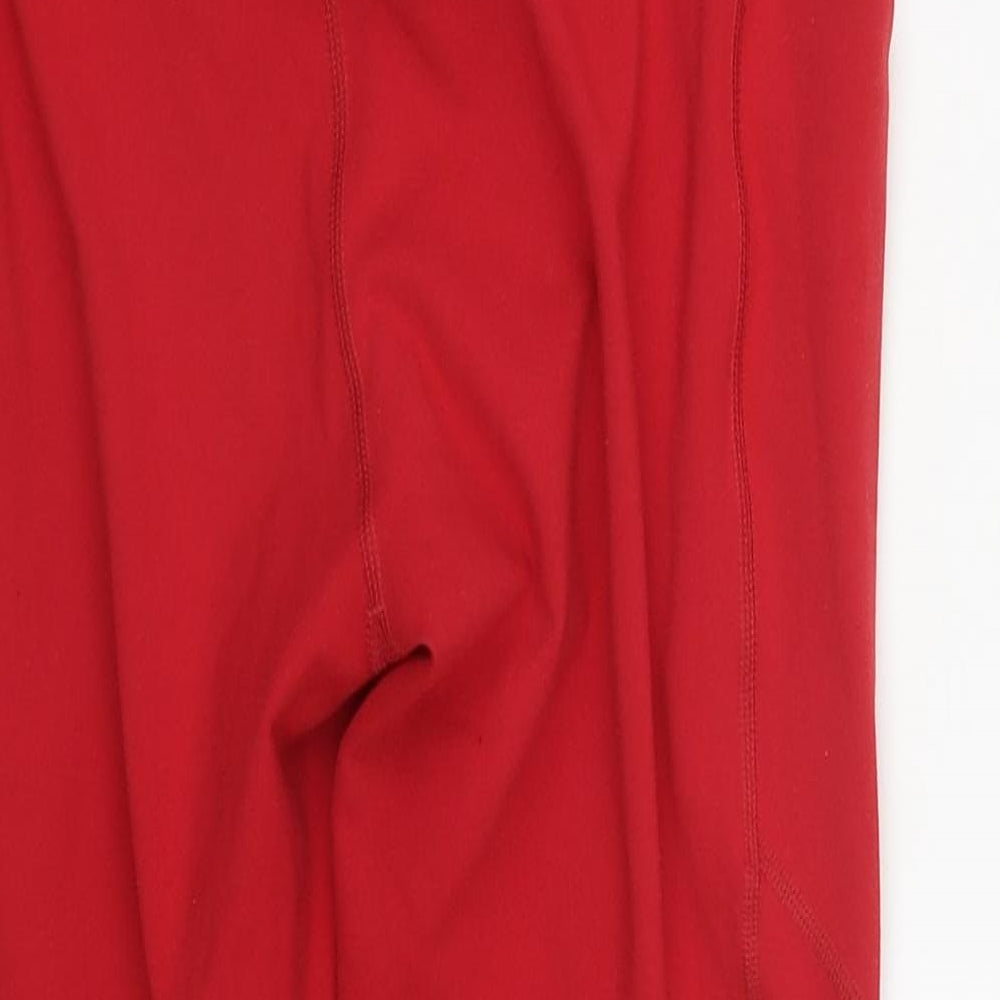 Fabletics Womens Red Polyester Compression Leggings L23 in Regular