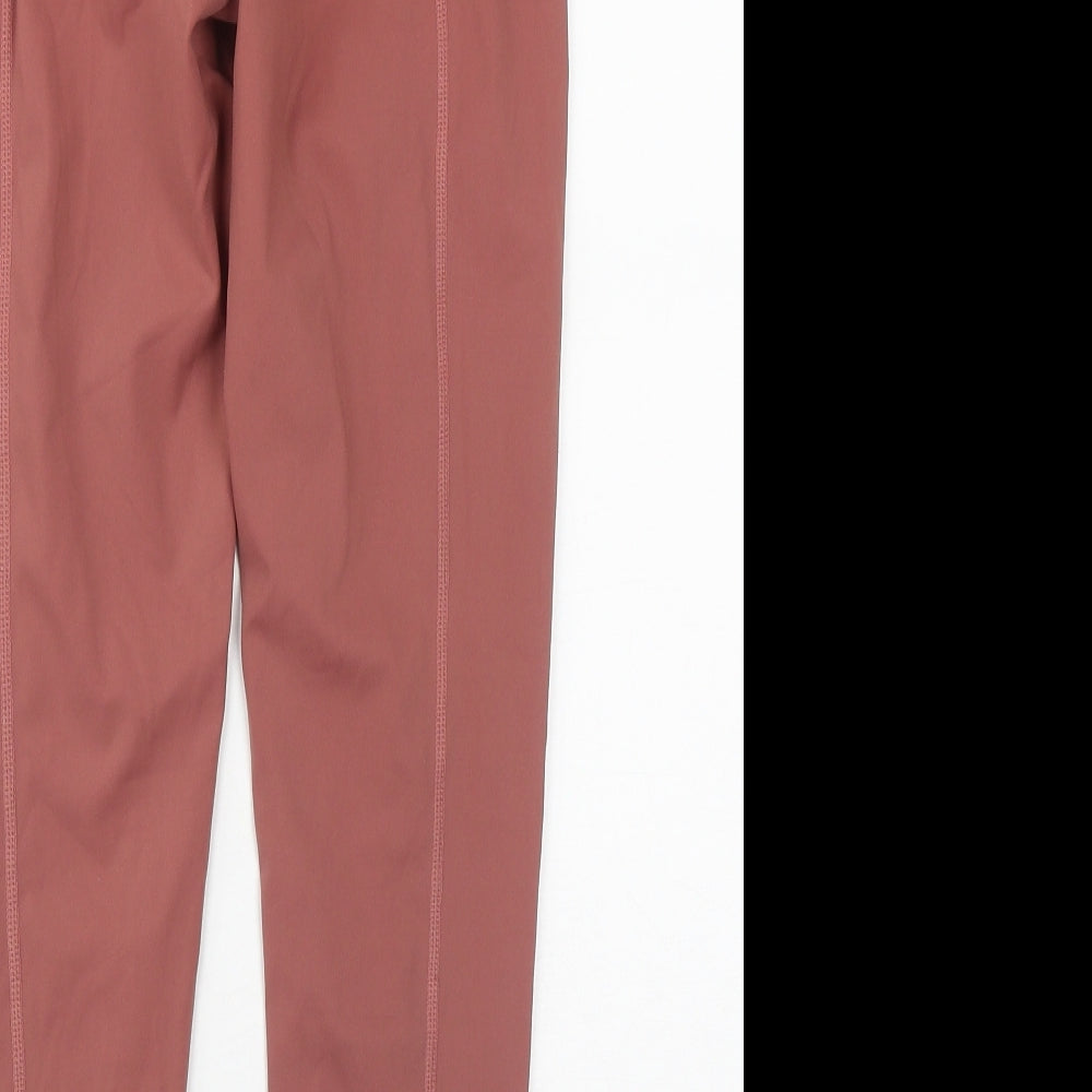 Preworn Womens Pink Nylon Compression Leggings Size S L22 in Regular