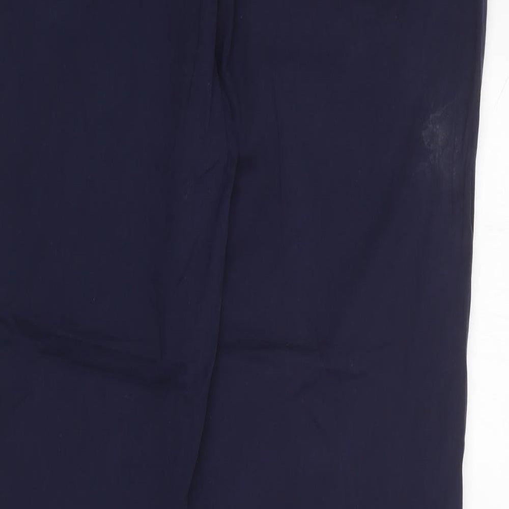 Marks and Spencer Womens Blue Cotton Carrot Trousers Size 16 L28 in Regular