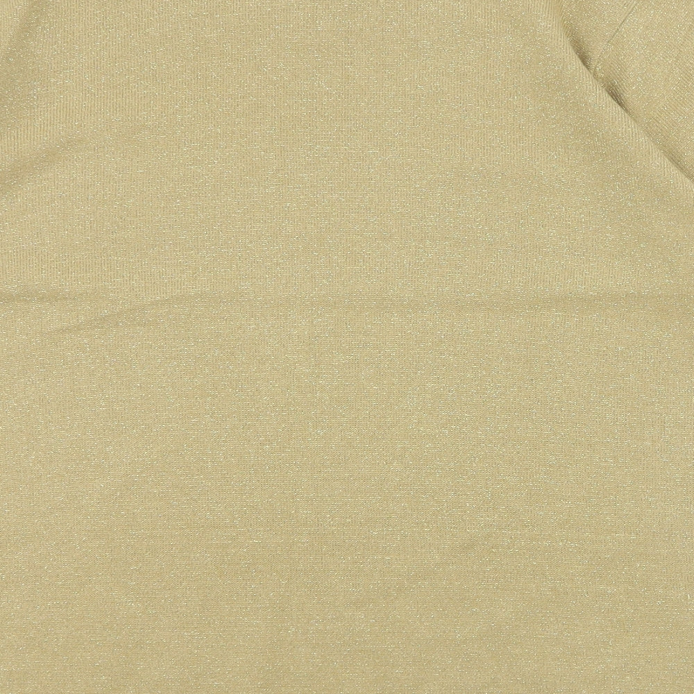 Bonmarche Womens Gold Round Neck Acrylic Pullover Jumper Size M