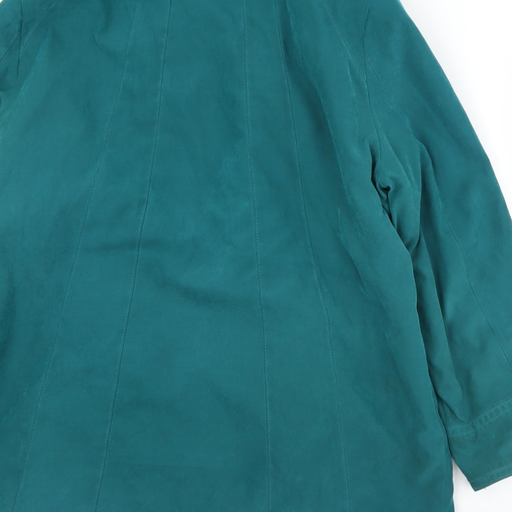 BM Womens Green Overcoat Coat Size M Zip