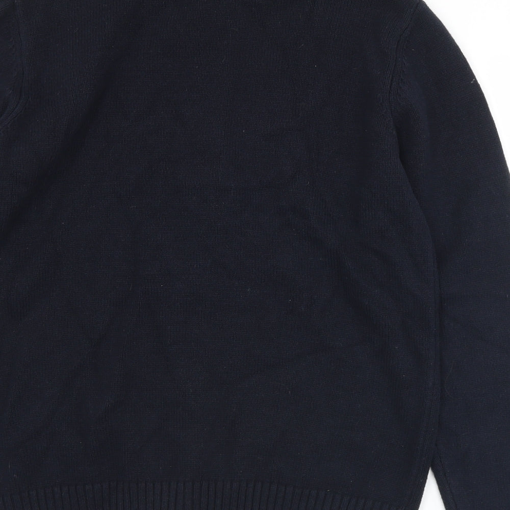 Matalan Mens Black Collared Cotton Full Zip Jumper Size M