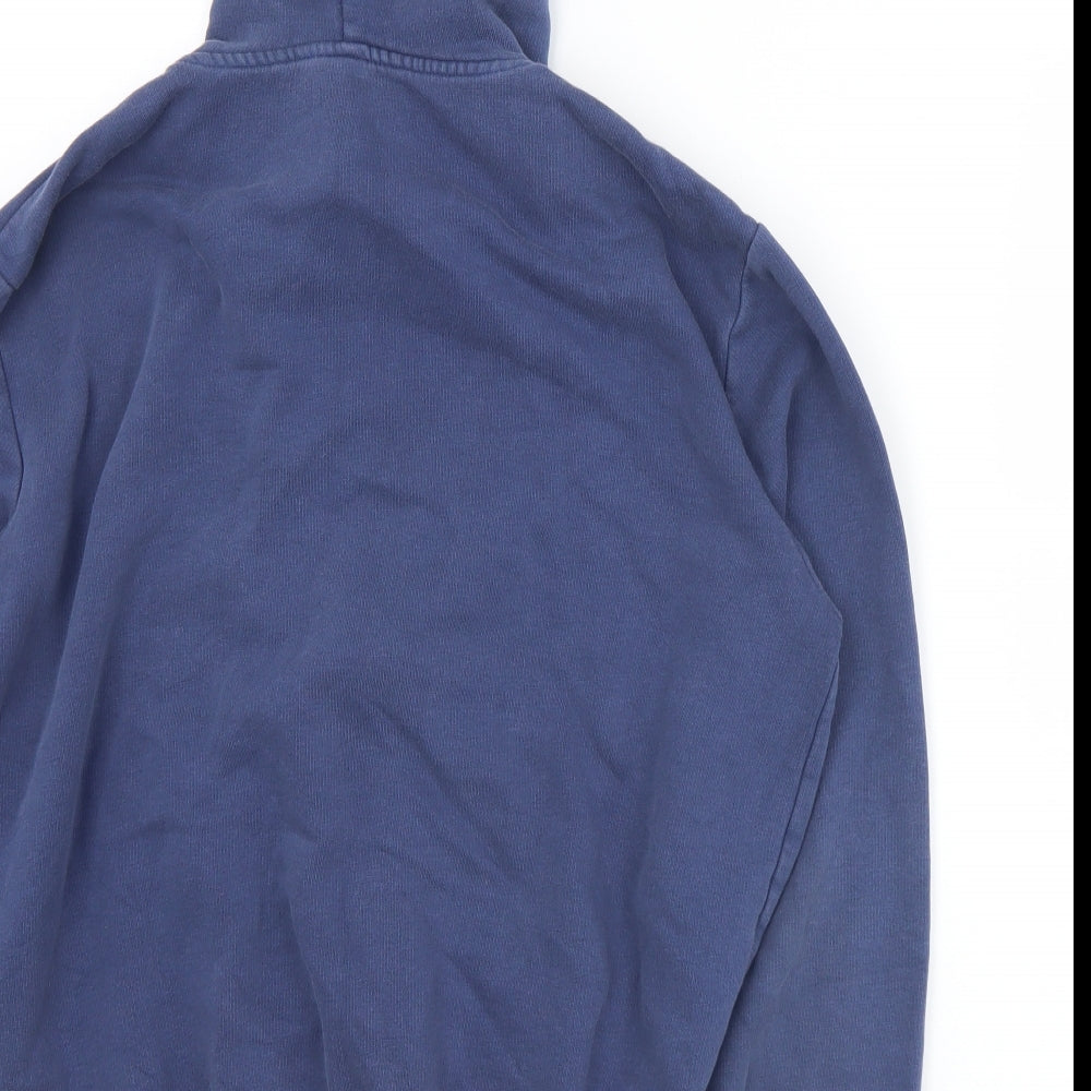 Divided Mens Blue Cotton Full Zip Hoodie Size M