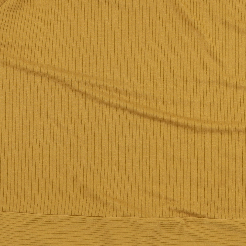 Marks and Spencer Womens Yellow Polyester Jersey T-Shirt Size M Round Neck
