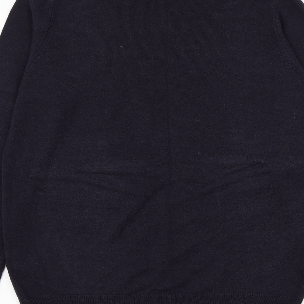 Marks and Spencer Womens Purple V-Neck Acrylic Pullover Jumper Size 14