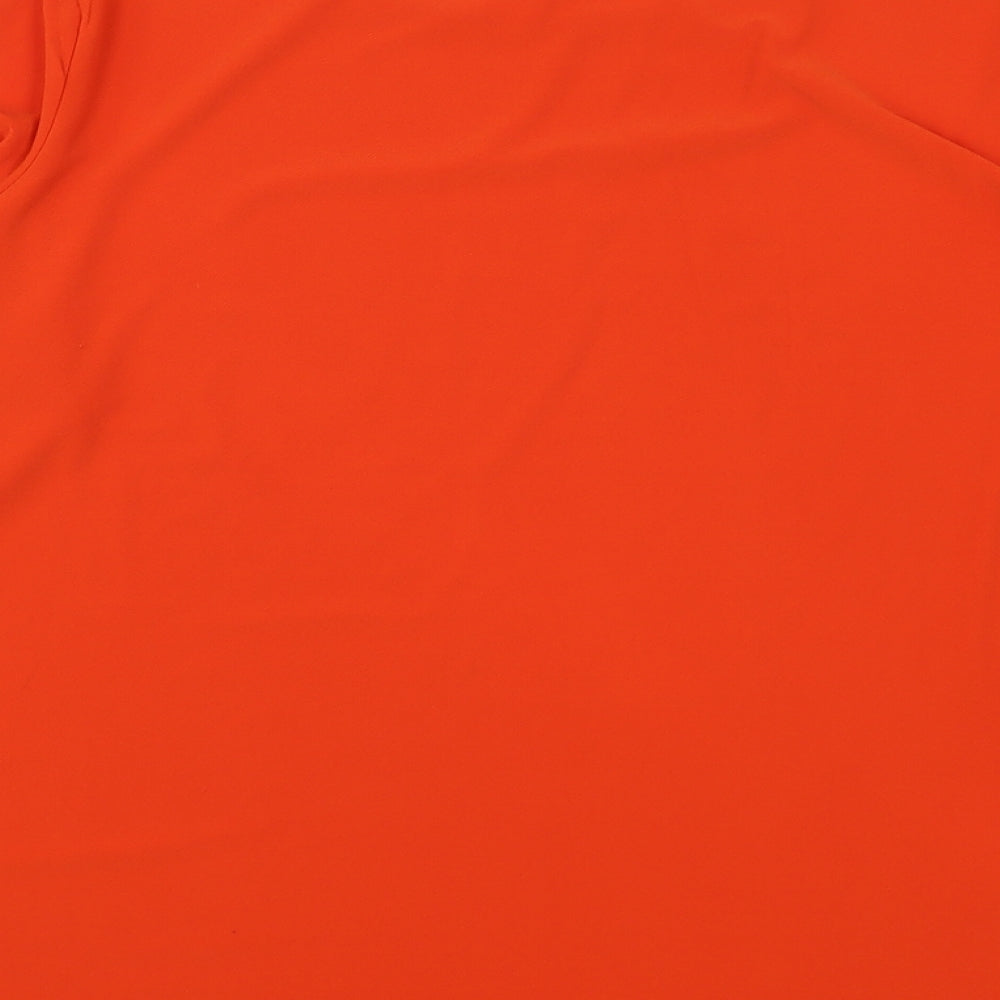 Love Scarlett Womens Orange Polyester Basic Blouse Size XL Round Neck