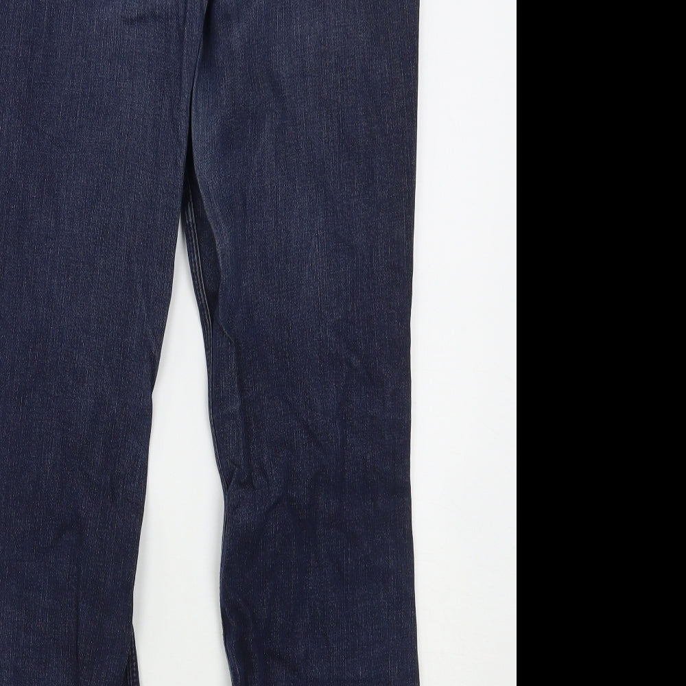Per Una Womens Blue Cotton Bootcut Jeans Size 12 L28 in Regular