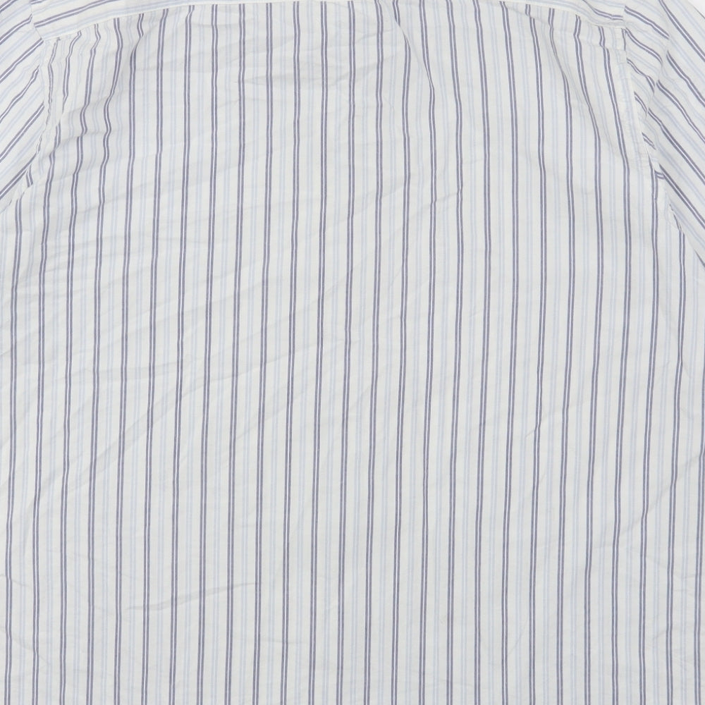 Dunnes Stores Mens Multicoloured Striped Cotton Button-Up Size 2XL Collared