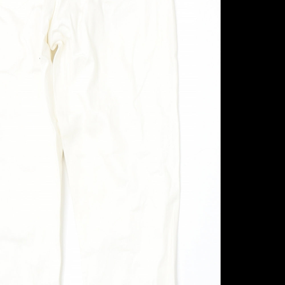 Topshop Womens Beige Cotton Straight Jeans Size 30 L30 in Regular Button