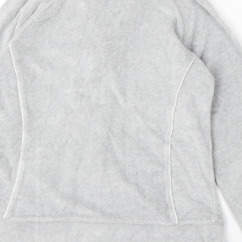 Preworn Womens Grey Polyester Full Zip Sweatshirt Size M Zip