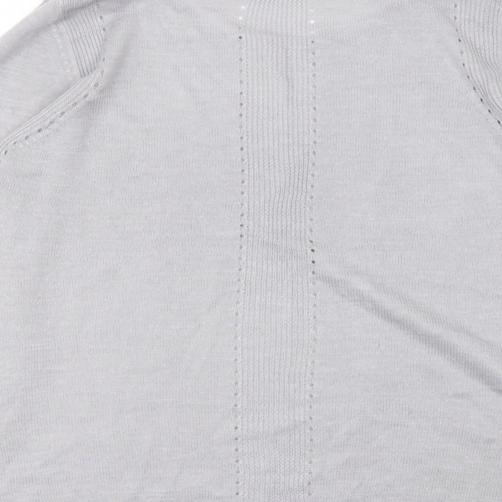 Marks and Spencer Womens Grey Round Neck Acrylic Pullover Jumper Size 16