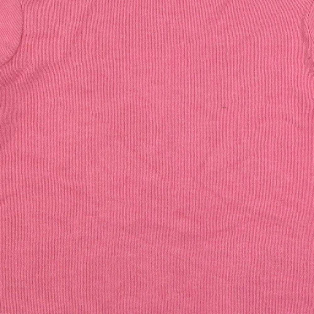 Zara Womens Pink Boat Neck Cotton Pullover Jumper Size S