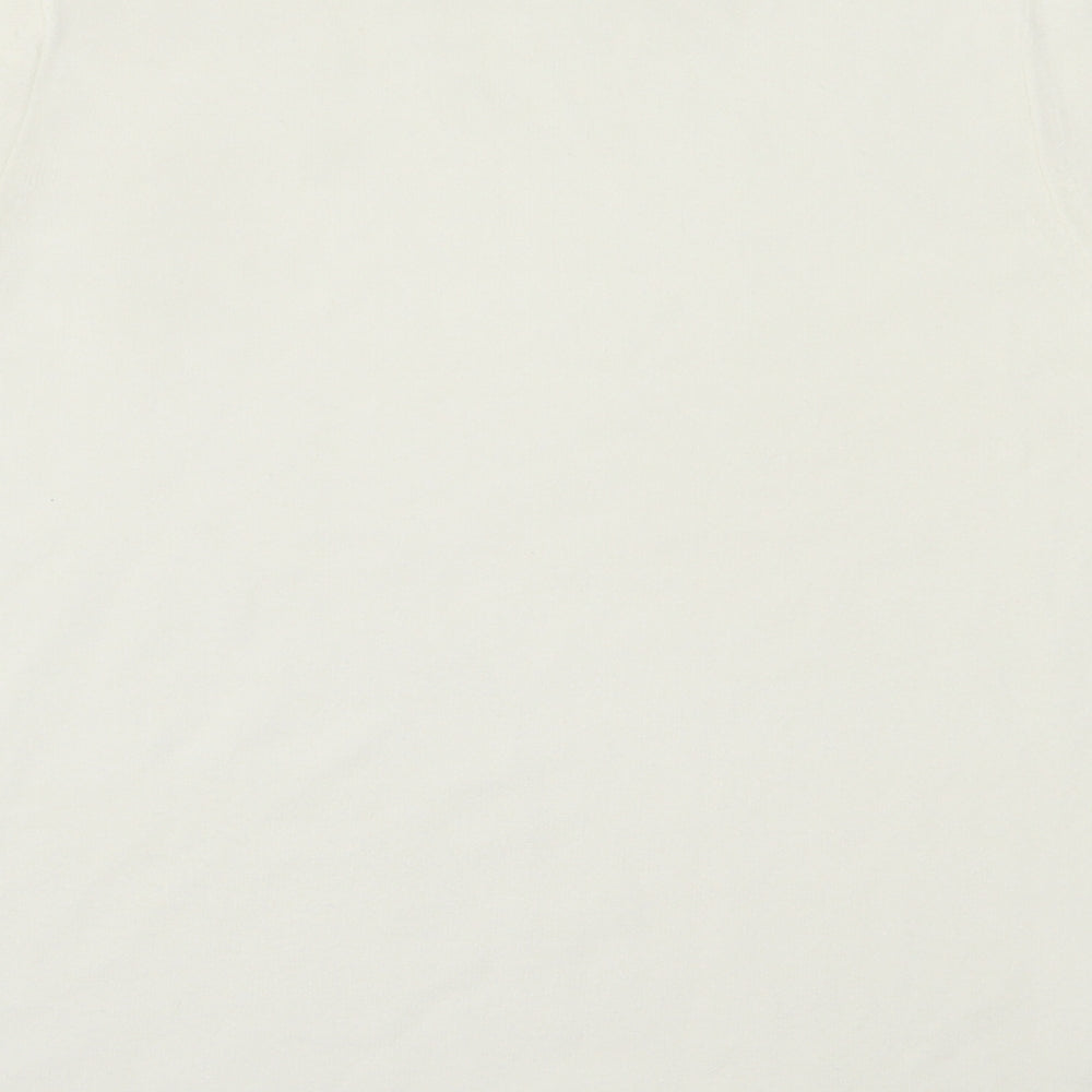 JDV Womens Ivory Crew Neck Acrylic Pullover Jumper Size 12