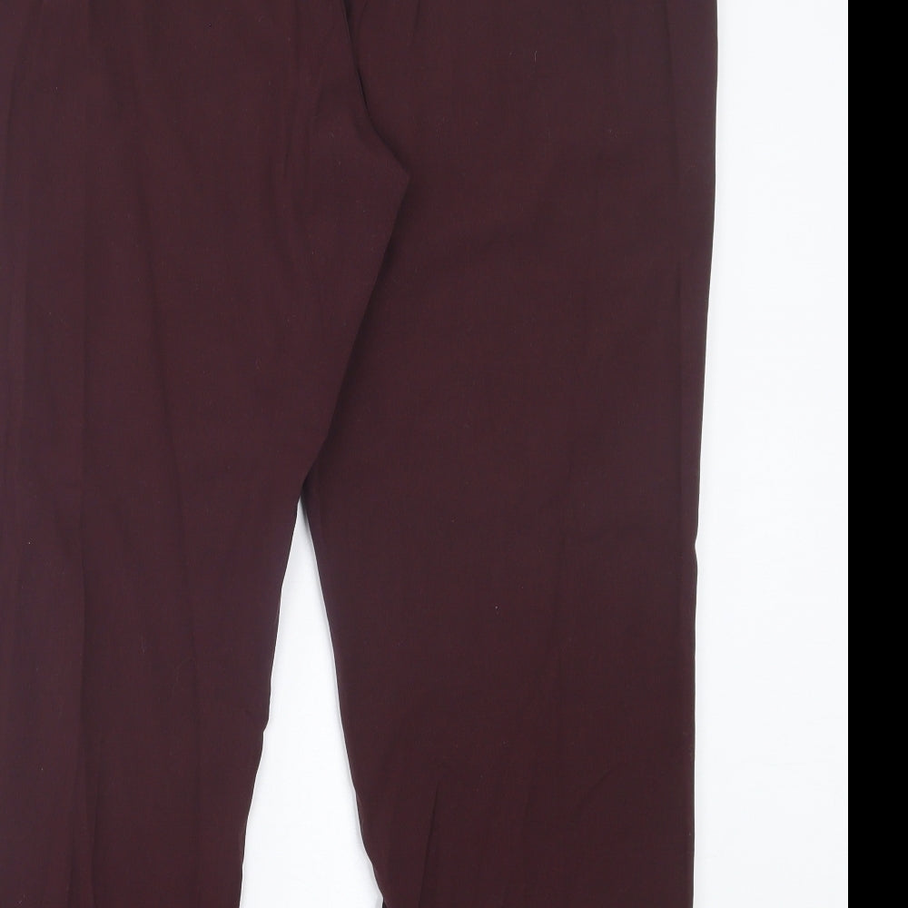 Marks and Spencer Womens Purple Polyester Trousers Size 20 L27 in Regular Hook & Eye