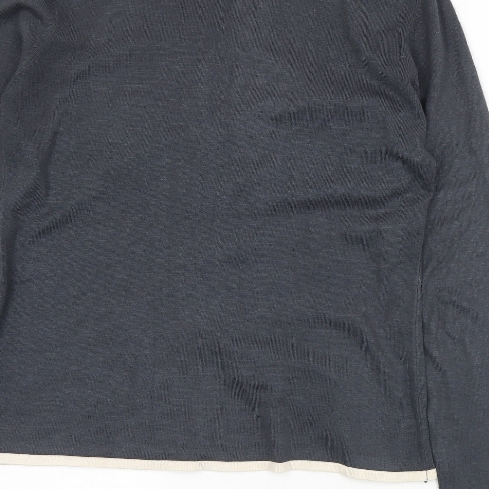 Ness Womens Grey Scoop Neck Viscose Cape Jumper Size L