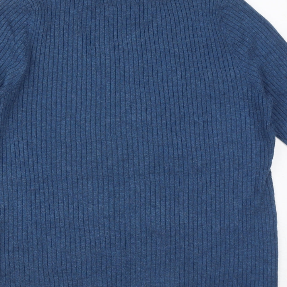 Marks and Spencer Womens Blue Round Neck Viscose Pullover Jumper Size 16