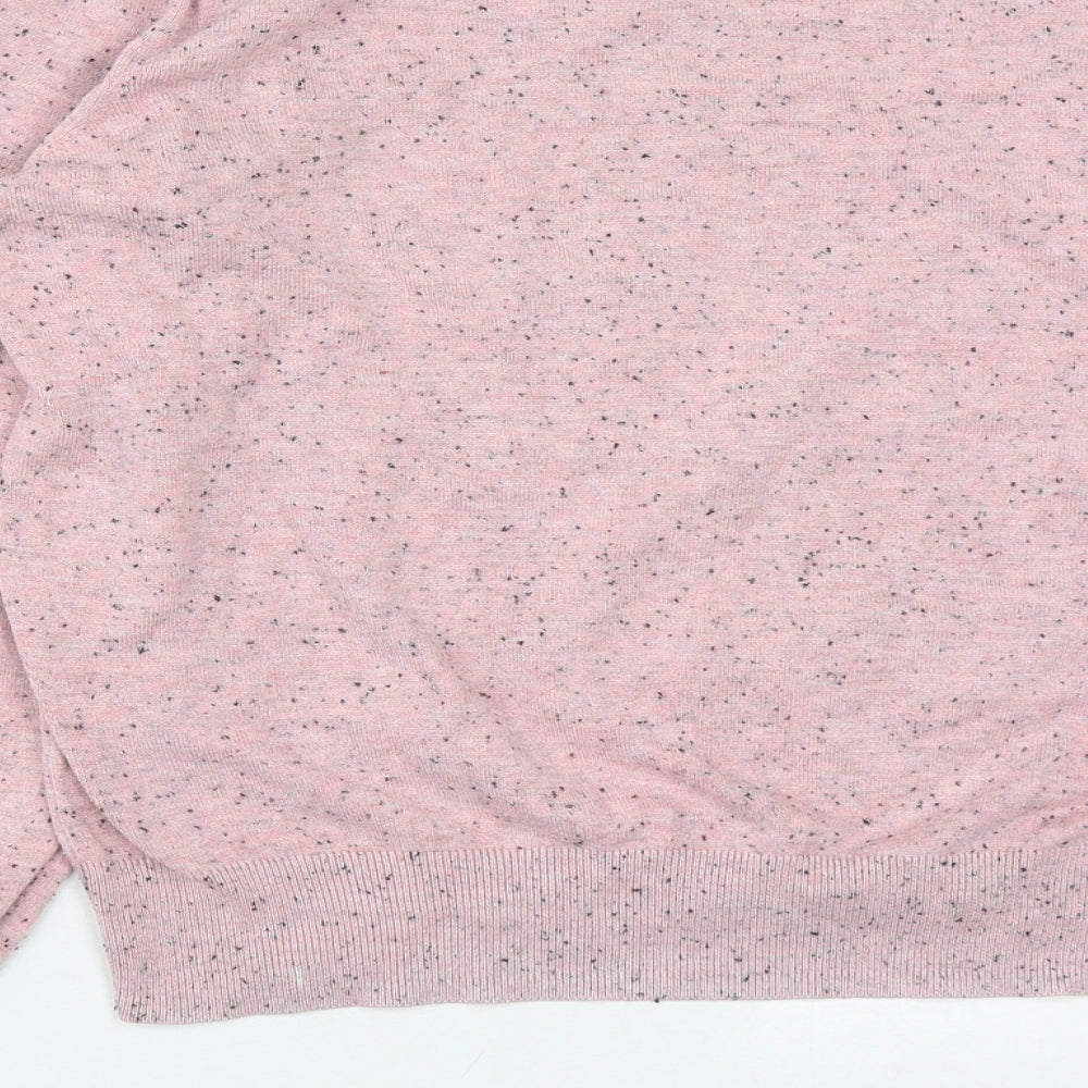 H&M Womens Pink Round Neck Acrylic Pullover Jumper Size M