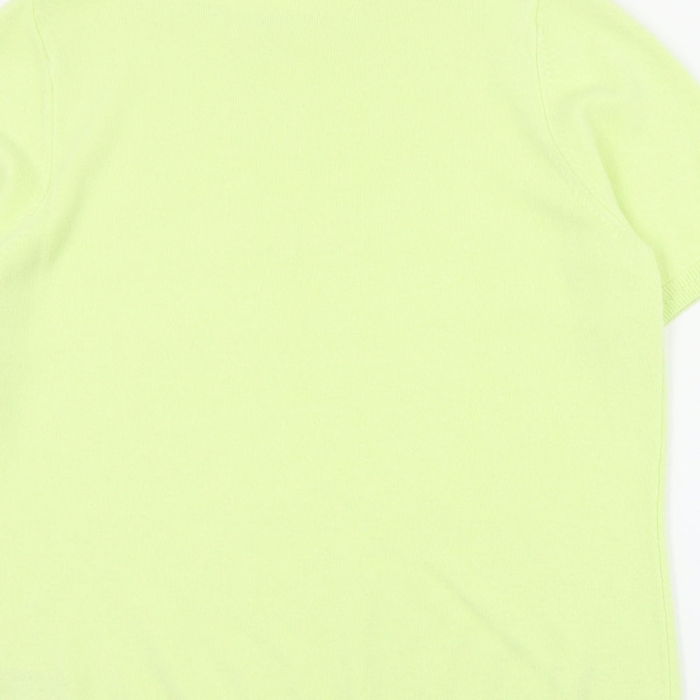Classic Womens Green Round Neck Acrylic Pullover Jumper Size 14