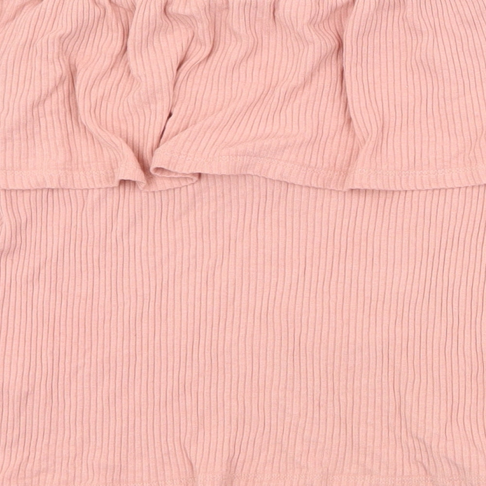 Miss Selfridge Womens Pink Viscose Basic Blouse Size 10 Off the Shoulder