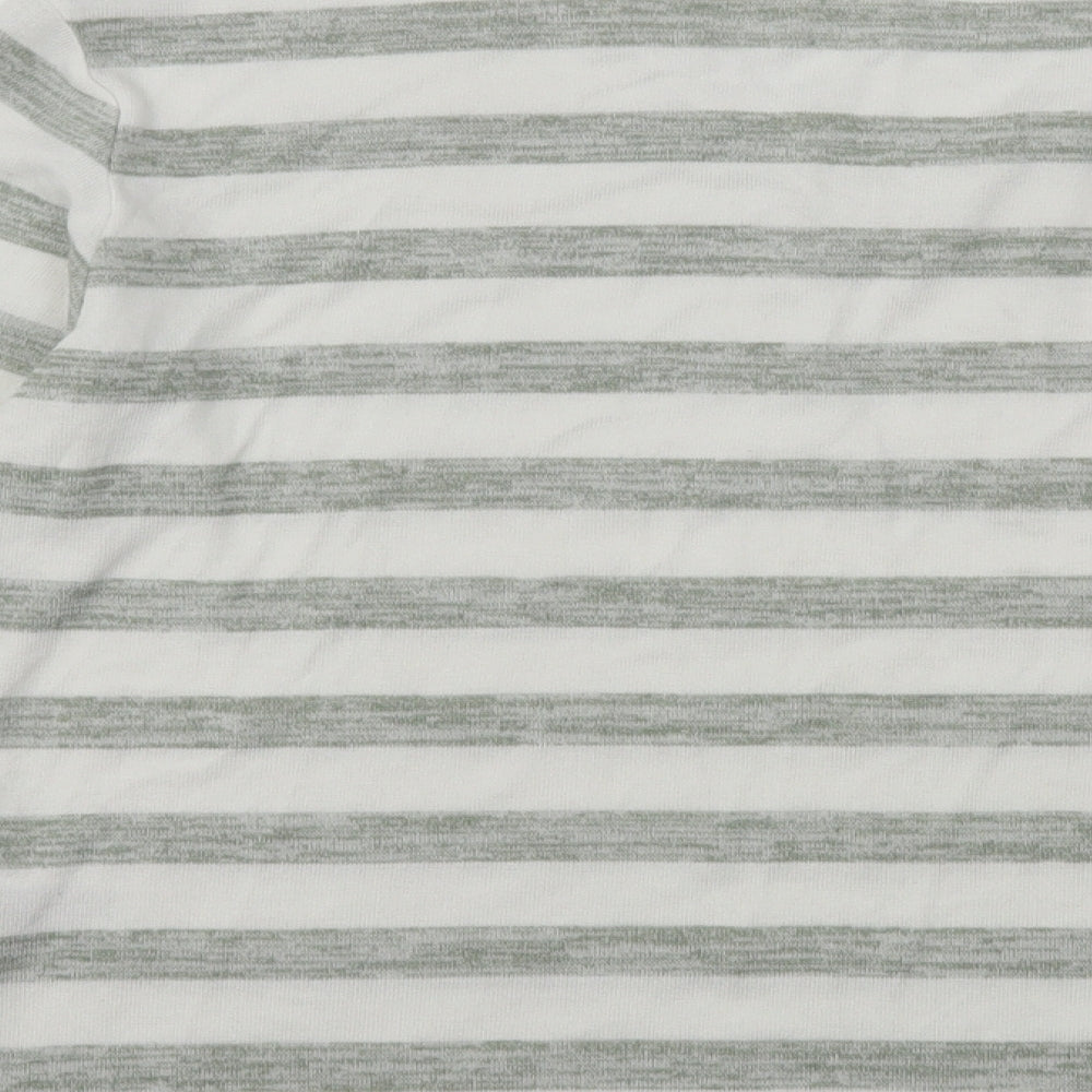 Marks and Spencer Womens Multicoloured V-Neck Striped Viscose Pullover Jumper Size 18