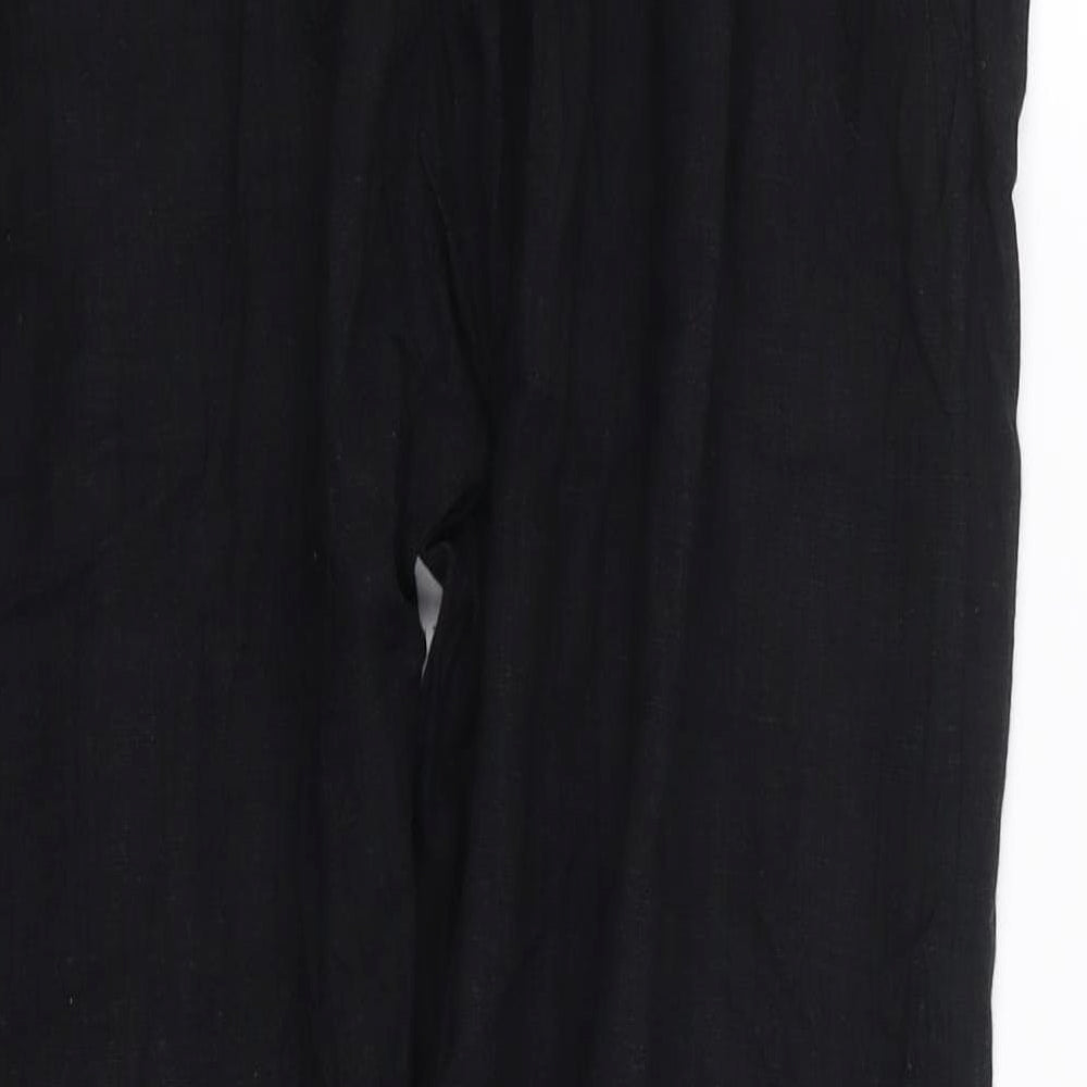 Preworn Womens Black Polyester Trousers Size XL L25 in Regular