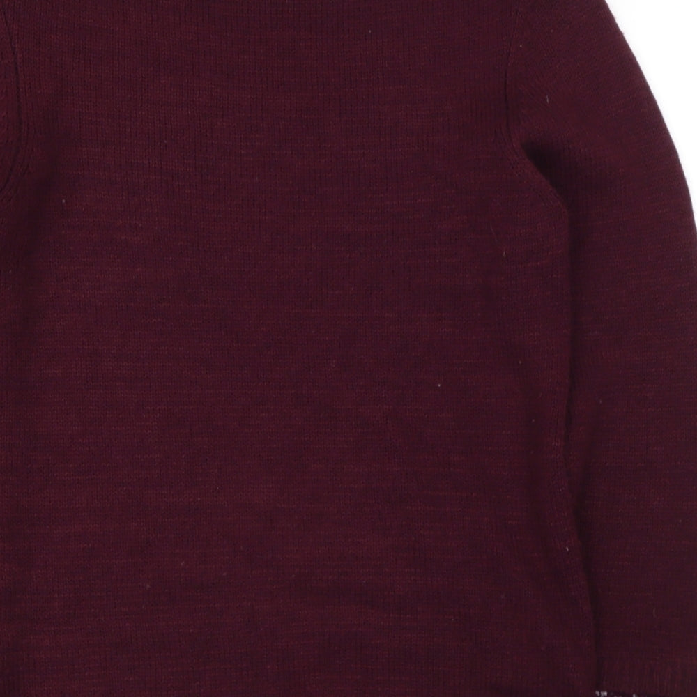cotton traiders Womens Purple Boat Neck Cotton Pullover Jumper Size 10