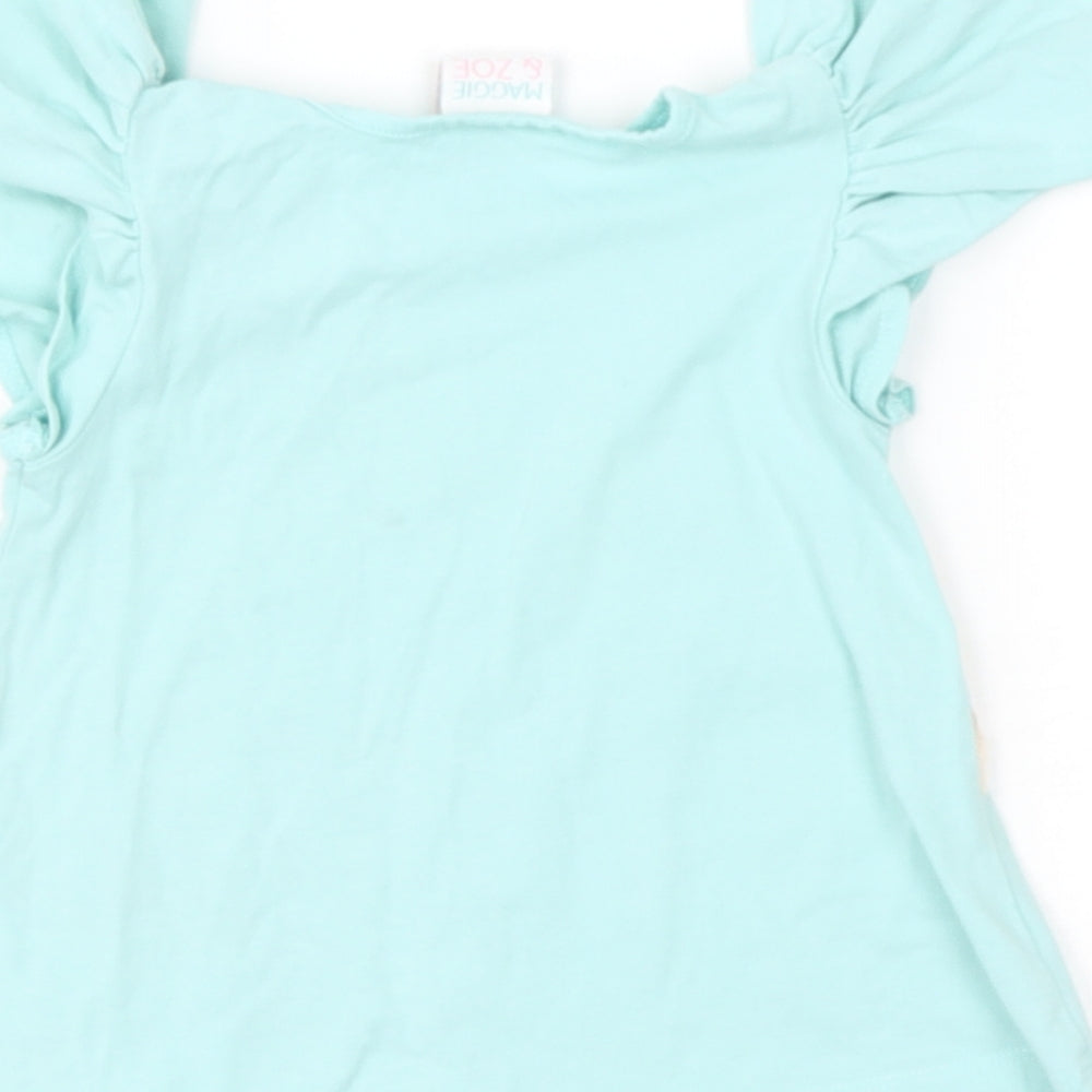 maggie and zoe Baby Green Cotton Basic T-Shirt Size 12-18 Months Round Neck - unicorn