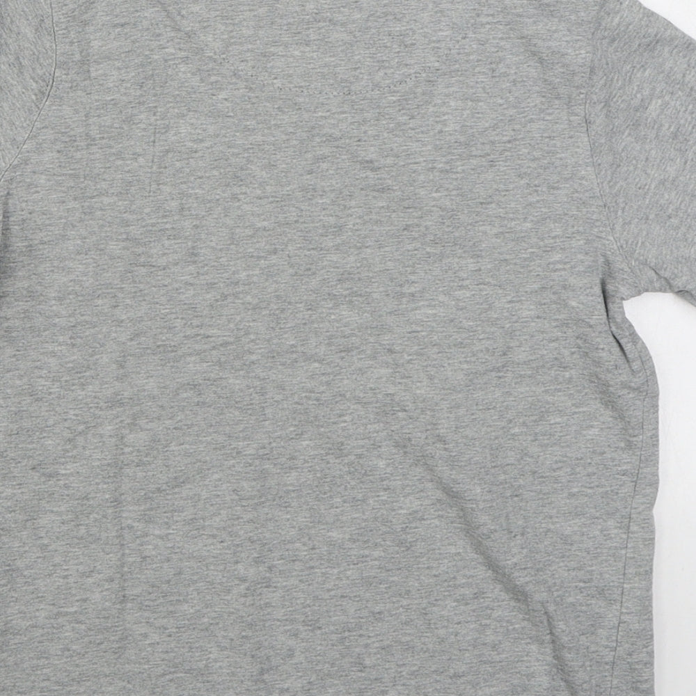 Marks and Spencer Boys Grey 100% Cotton Basic T-Shirt Size 9-10 Years Round Neck Pullover