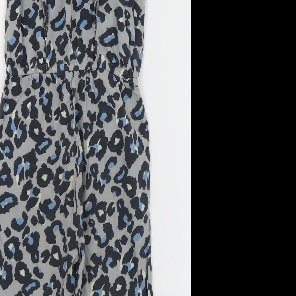 NEXT Girls Multicoloured Animal Print Viscose Jumpsuit One-Piece Size 2-3 Years Snap