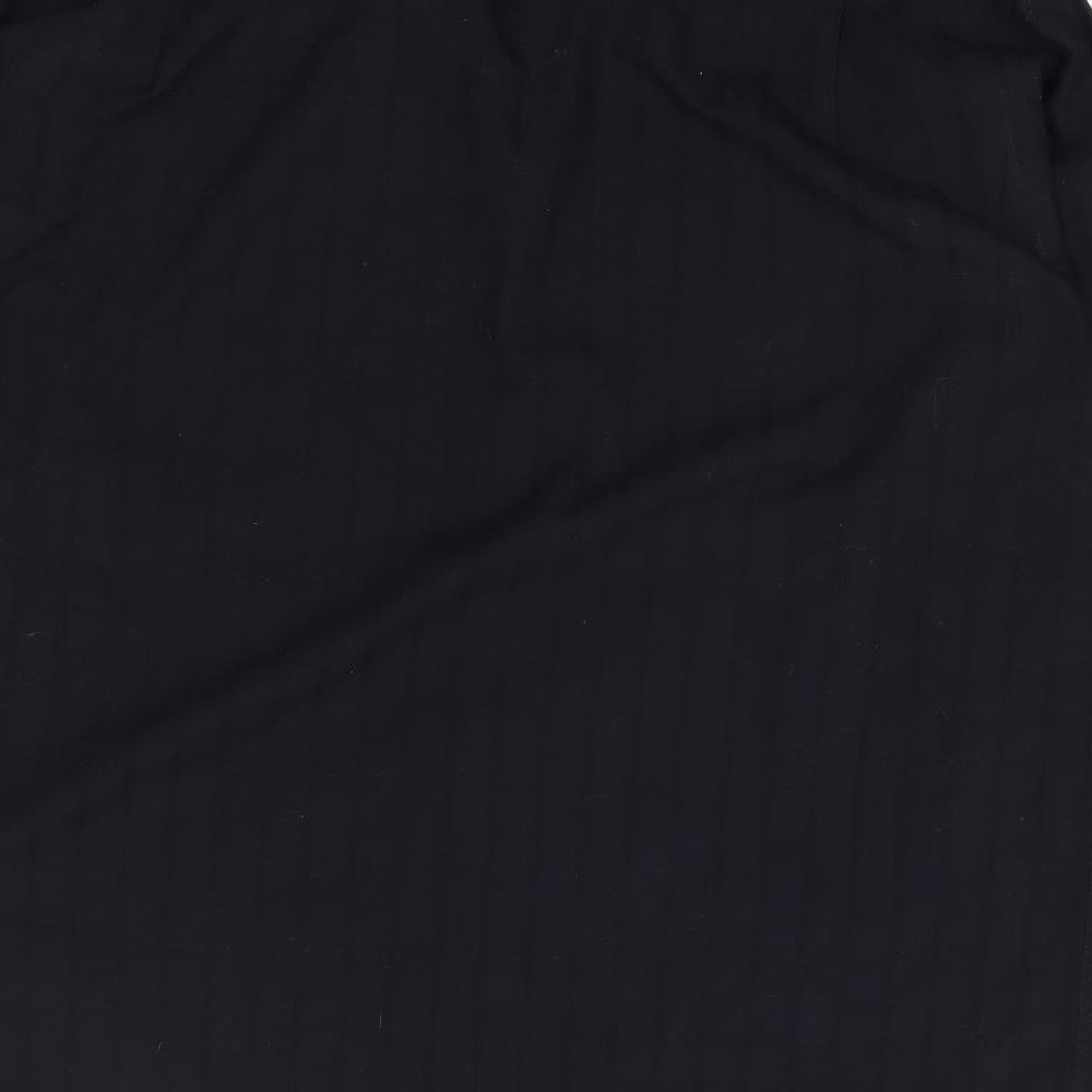 Thomas Nash Mens Black Polyester Button-Up Size 41 Collared Button