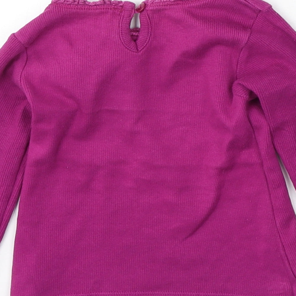Dunnes Stores Girls Purple Cotton Pullover Jumper Size 18-24 Months