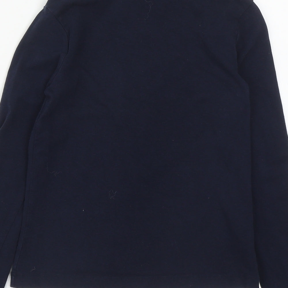 Dunnes Girls Blue Cotton Basic Casual Size 8-9 Years High Neck