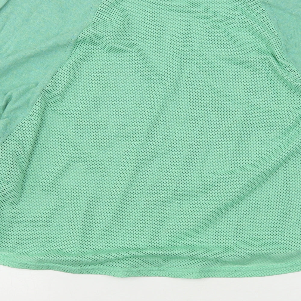 Marks and Spencer Womens Green Polyester Basic T-Shirt Size S Round Neck
