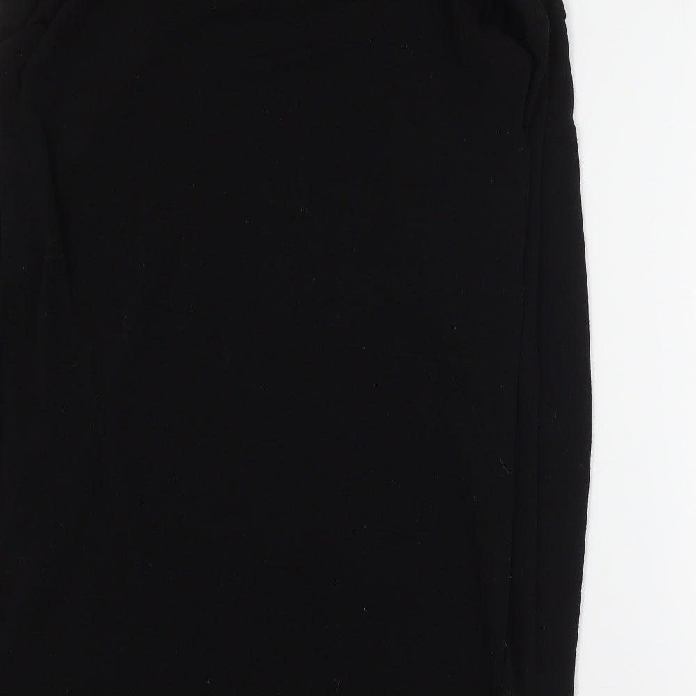 River Island Womens Black Roll Neck Polyester Pullover Jumper Size 12 - Side slit
