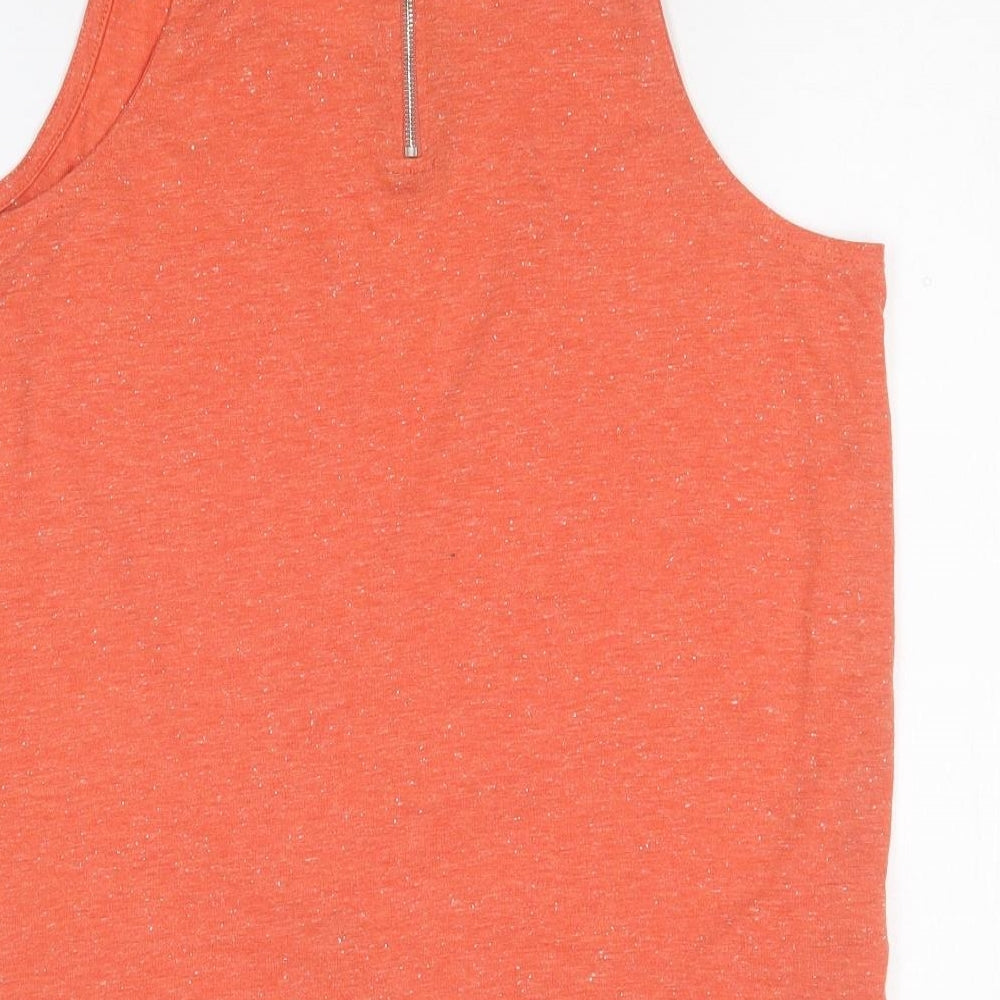 Peacocks Womens Orange Polyester Basic Tank Size 12 Round Neck