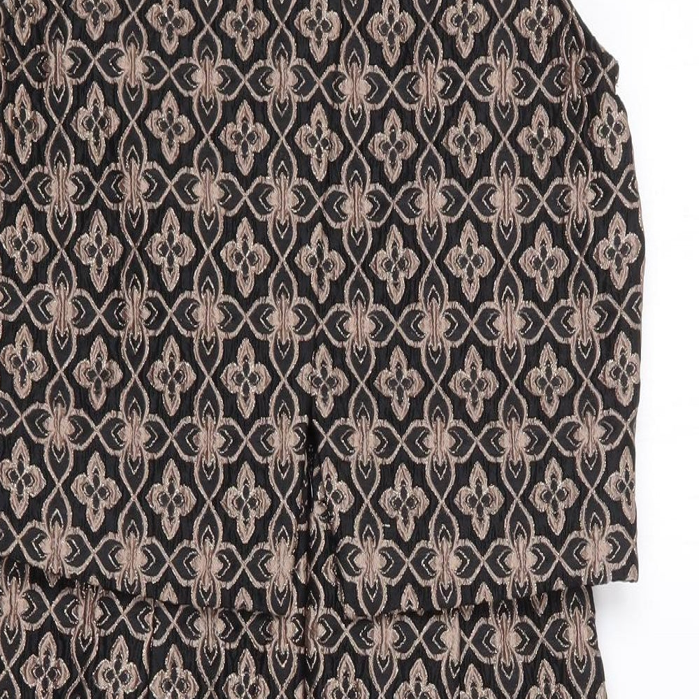 Marks and Spencer Womens Multicoloured Geometric Polyester A-Line Size 8 Round Neck Zip