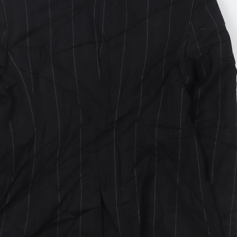 NEXT Womens Black Striped Wool Jacket Suit Jacket Size 10