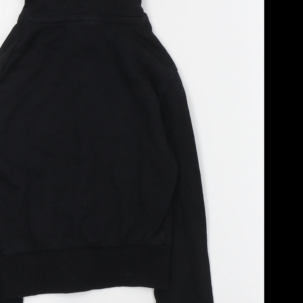 Closure Girls Black Cotton Pullover Hoodie Size 8 Years Pullover - Cropped