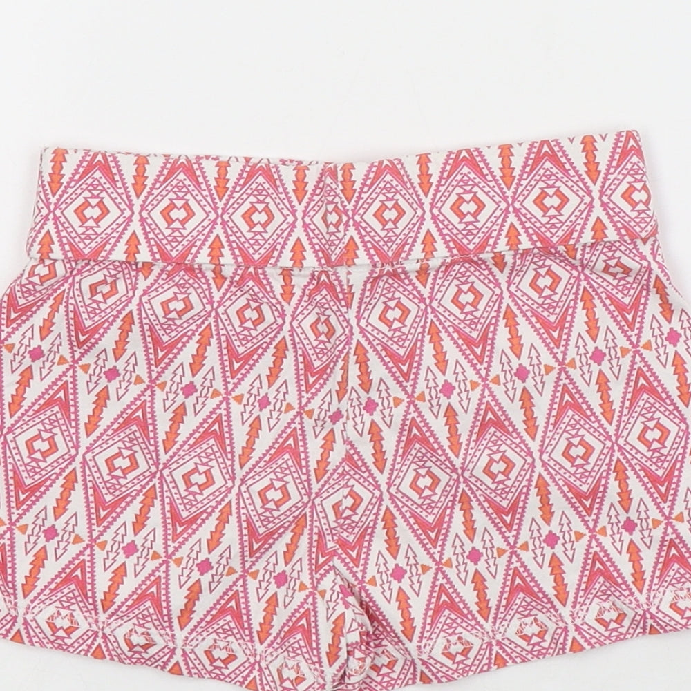 Dunnes Girls Red Geometric Cotton Hot Pants Shorts Size 5 Years Regular