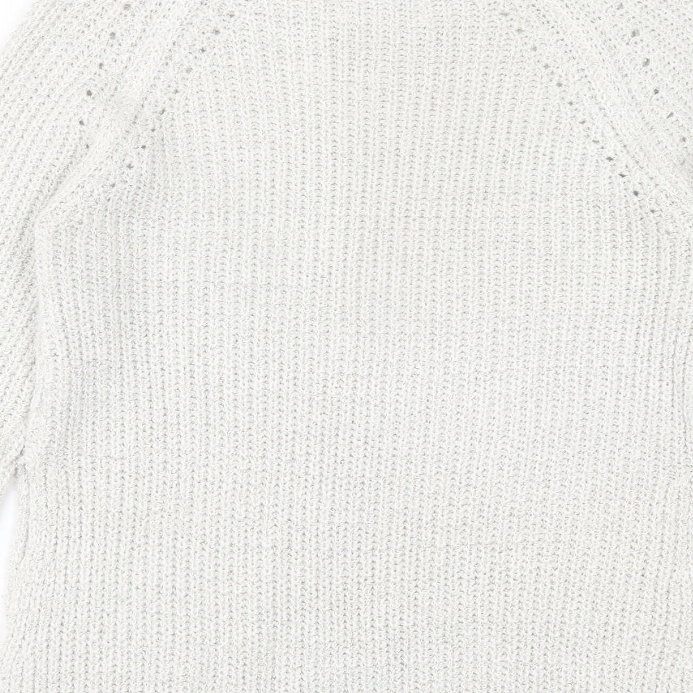 Papaya Womens Grey Crew Neck Acrylic Pullover Jumper Size S